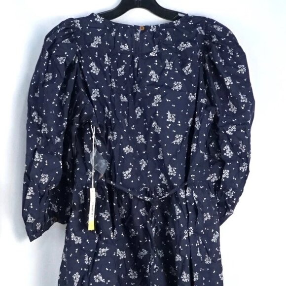 Summersalt Midi Cotton Poplin Tiered Dress in Midnight Cottage Floral Fall - Picture 9 of 12